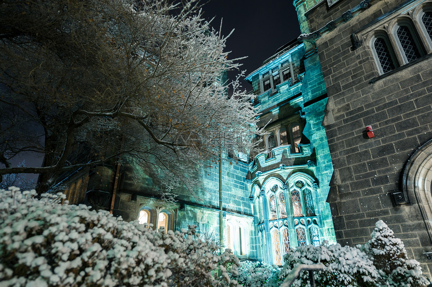 波士顿大学的城堡城建筑大学英语大厦蓝色天气教育事业部季节学校图片