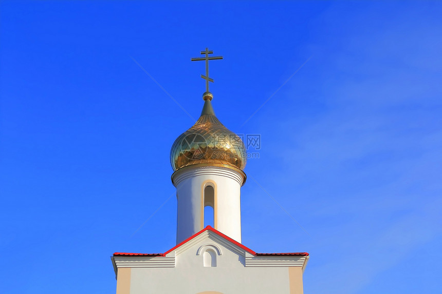 俄罗斯南部陆地标志COssack村纪念碑宗教圆顶村庄寺庙建筑学地标图片
