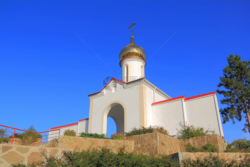 南俄罗斯哥萨克村村庄宗教建筑学圆顶寺庙地标场地纪念碑图片