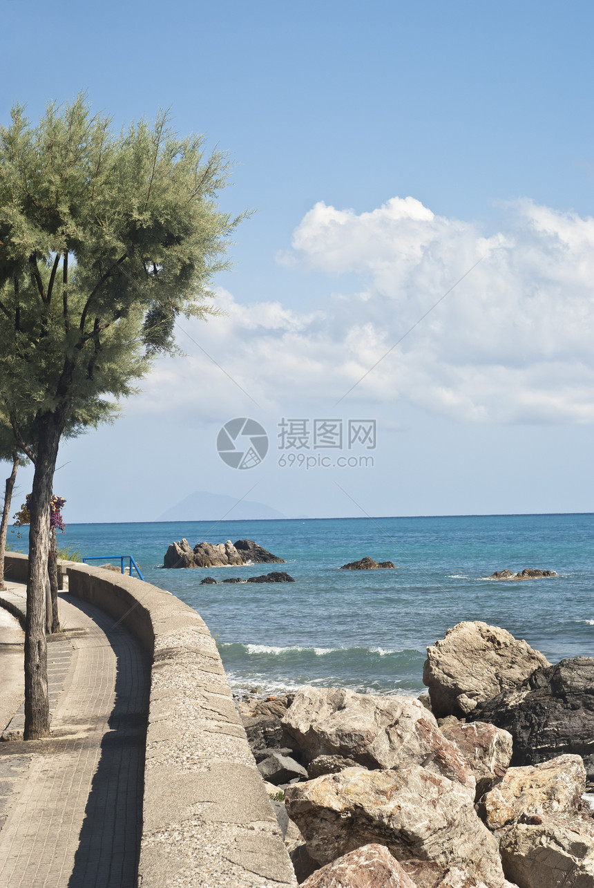 布鲁罗海滩 墨西拿 西西里全景波浪海岸线旅行火山盐沼群岛地平线蓝色海湾图片