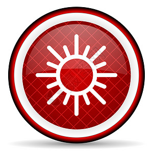 白色太阳素材白色背景上的红色太阳红光图标背景