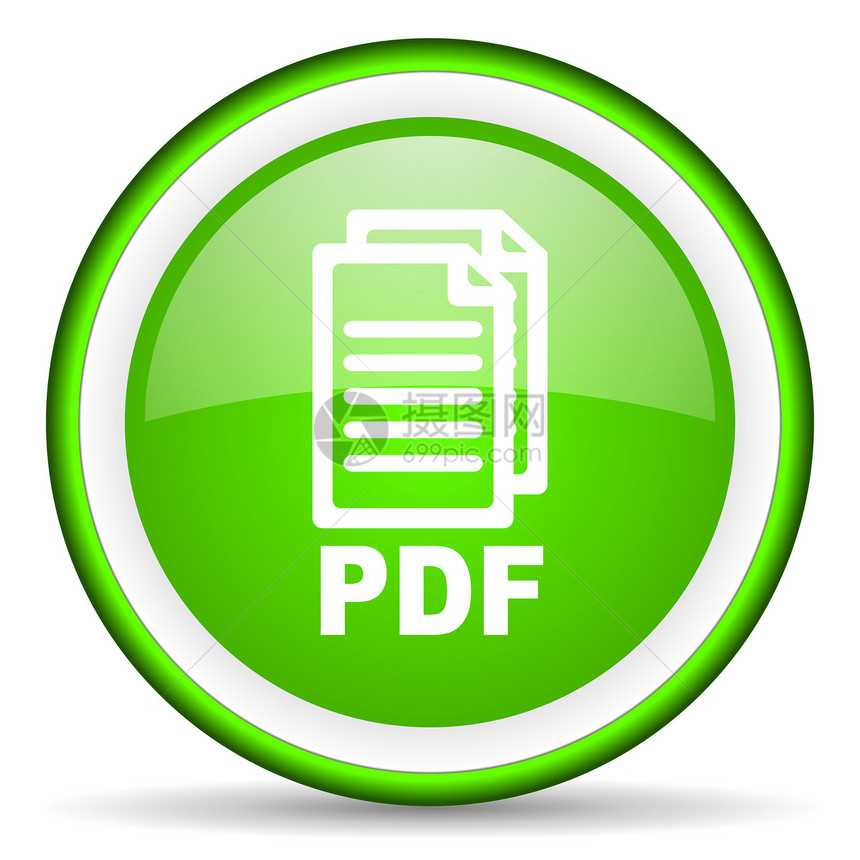 pdf 白色背景上的绿色光滑图标打印格式网络报纸依恋手机杂志档案商业生态图片