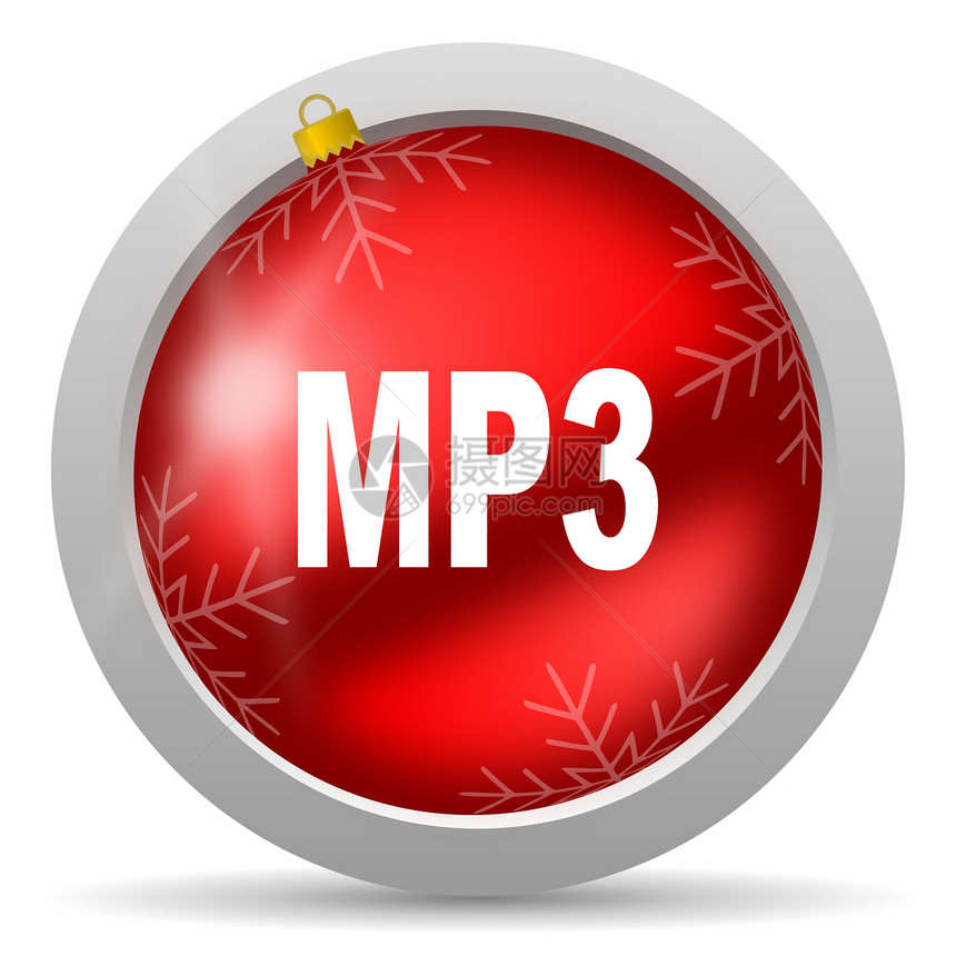 mp3 白色背景上的红褐色圣诞节图标图片