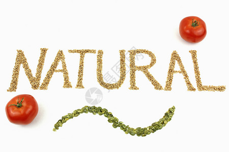 番茄味字体自然写小麦内核南瓜浆果白色种子黄色健康粮食节食营养谷物背景