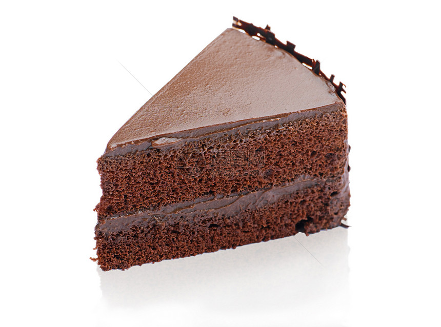 咖啡刹车期间的巧克力蛋糕好吃甜甜美味图片