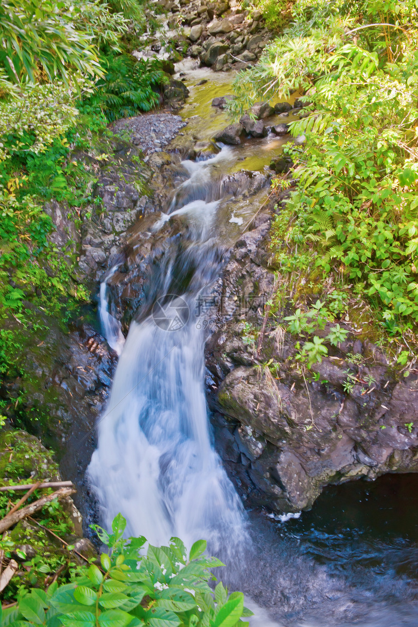 哈瓦伊Hleakala国家公园瀑布气候热带瀑布池塘热带雨林图片
