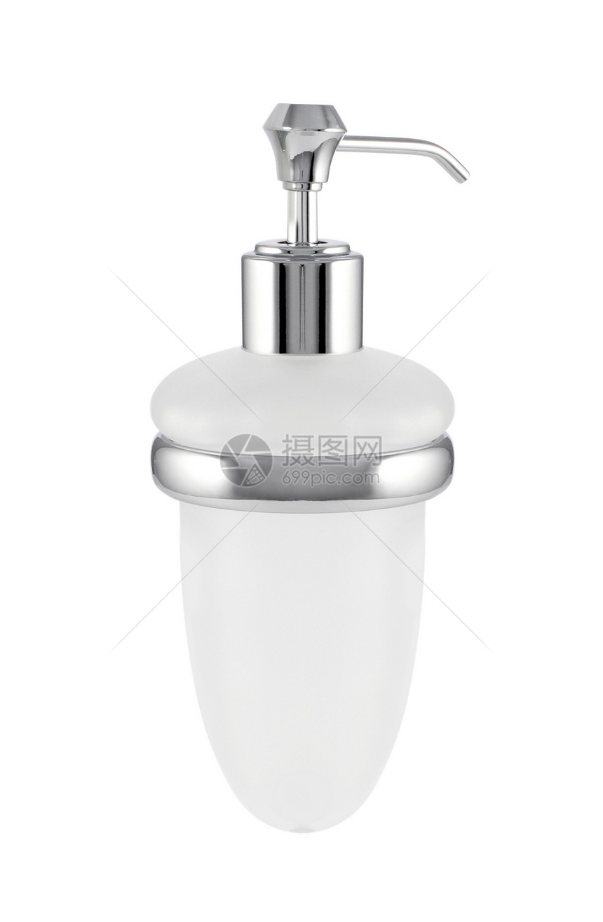 孤立的液肥皂容器泡沫白色消毒身体金属防御凝胶液体清洁剂卫生图片
