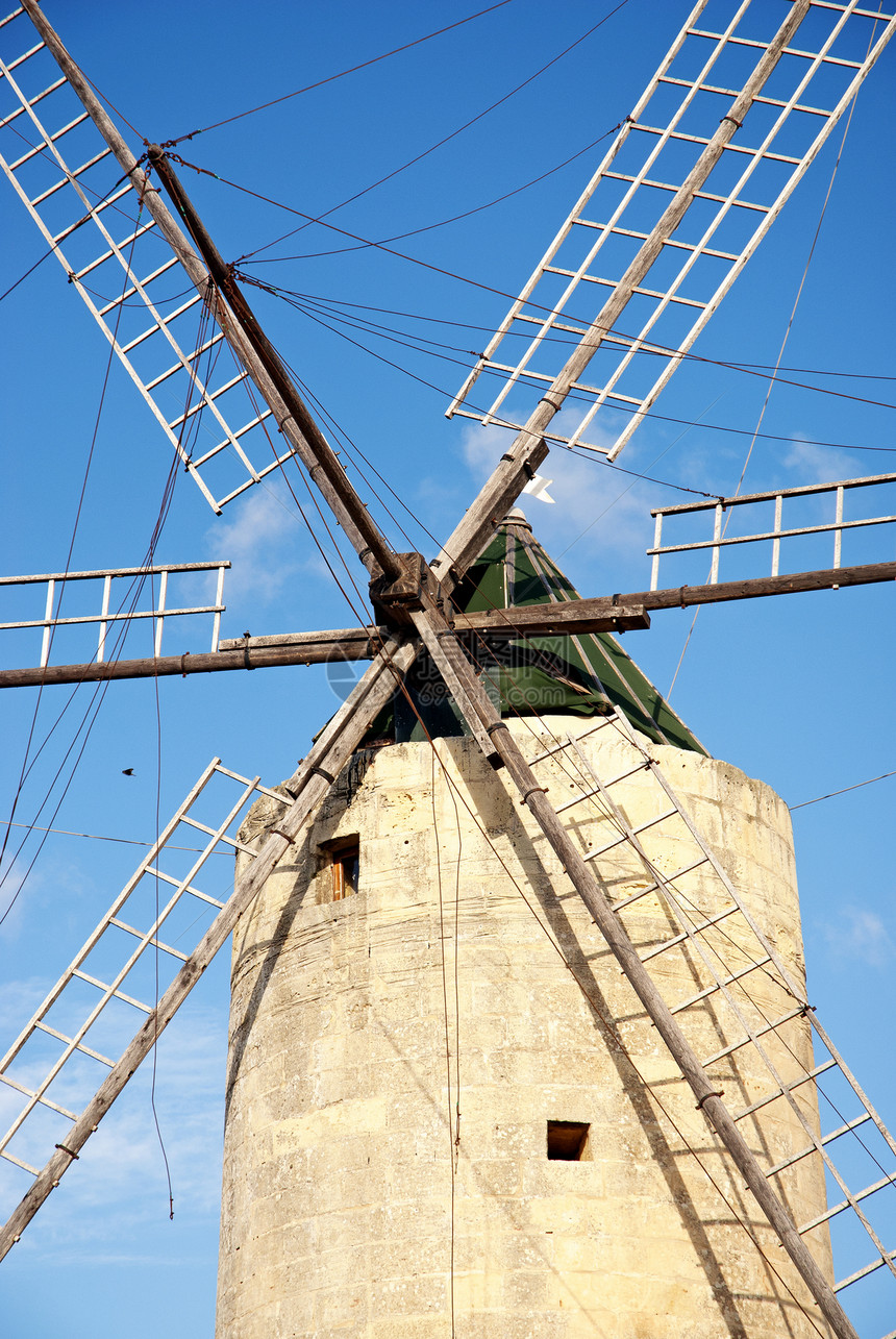 在麦尔塔的戈佐岛风景风车旅游地标农村旅行乡村医学游客建筑物图片