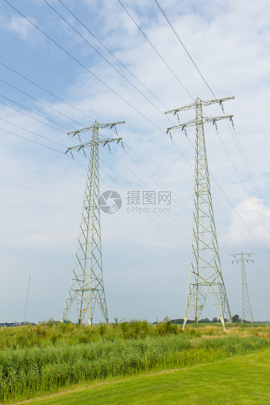 电源传输塔线路太阳邮政能源电缆电压网格供应高压变压器图片