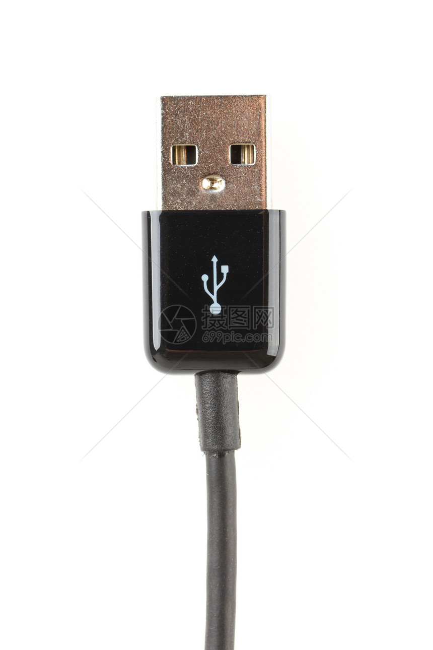白色上隔离的USB电缆标准渠道电子计算绳索电脑技术港口信号网络图片
