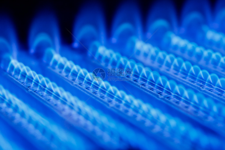 燃气火焰活力烤箱火炉力量燃烧丁烷丙烷房子化石蓝色图片