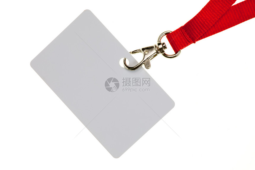 空白徽章贵宾卡片细绳红色游客绳索授权安全颈带塑料图片