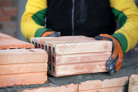 砖层框架石匠承包商安全帽韧性商业劳动脚手架男人进步就业高清图片素材