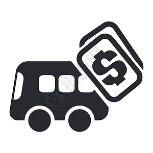 孤立公共汽车费用图标的矢量插图背景图片
