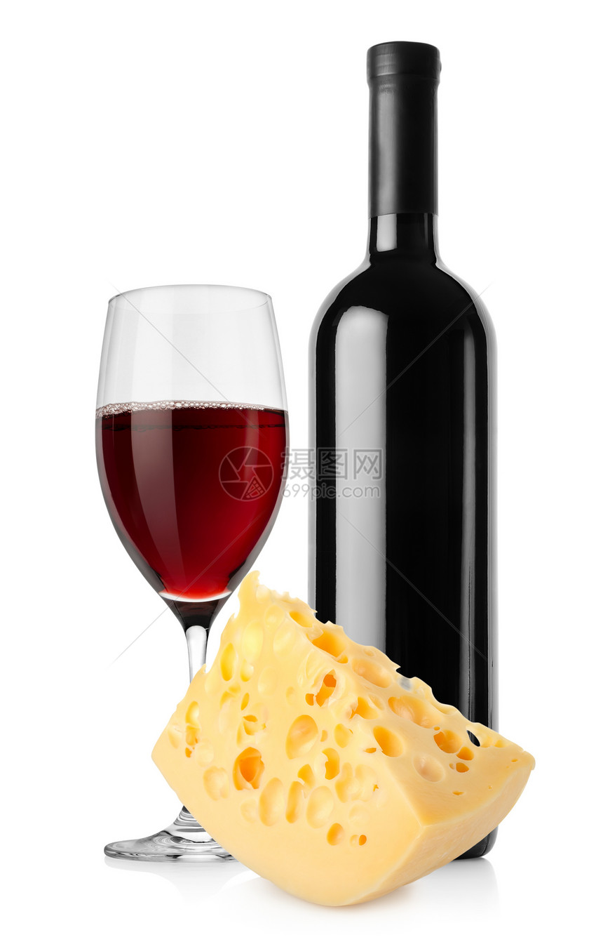 葡萄和荷兰乳酪孤立图片