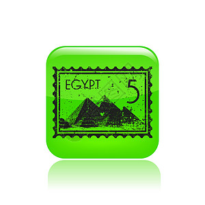 矢量插图划痕沙漠金字塔法老邮件邮票背景图片