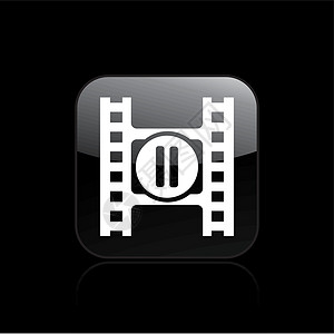 单个视频播放器图标的矢量插图玩家电影电视音乐视频背景图片