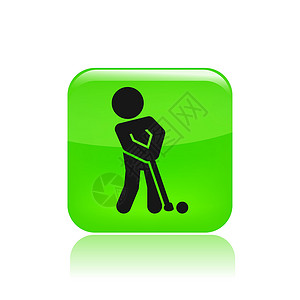 单一高尔夫图标矢量插图运动玩家游戏高尔夫球背景图片