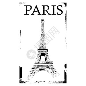 单一巴黎图标的矢量插图程式化邮票背景图片