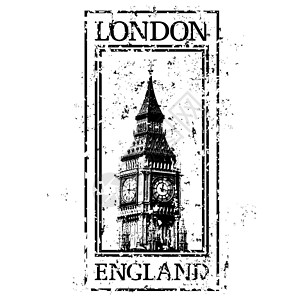 单一伦敦图标的矢量插图首都划痕英语历史纪念碑建筑背景图片