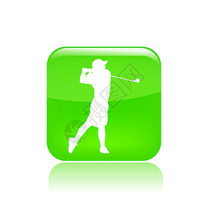 打高尔夫图标单一高尔夫球手图标矢量插图游戏玩家运动高尔夫球插画