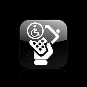 单个残疾人电话图标矢量插图细胞环境残障人士背景图片