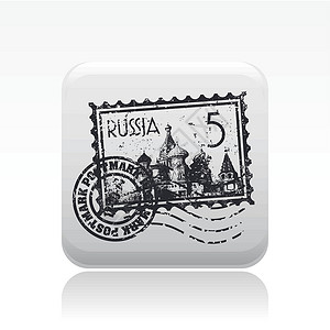 单一俄罗斯图标的矢量插图程式化邮票首都邮件国家背景图片
