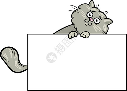 卡通可爱邀请函带棋盘或卡片的卡通猫木板漫画邀请函卡通片宠物动物横幅猫科问候语兽医背景