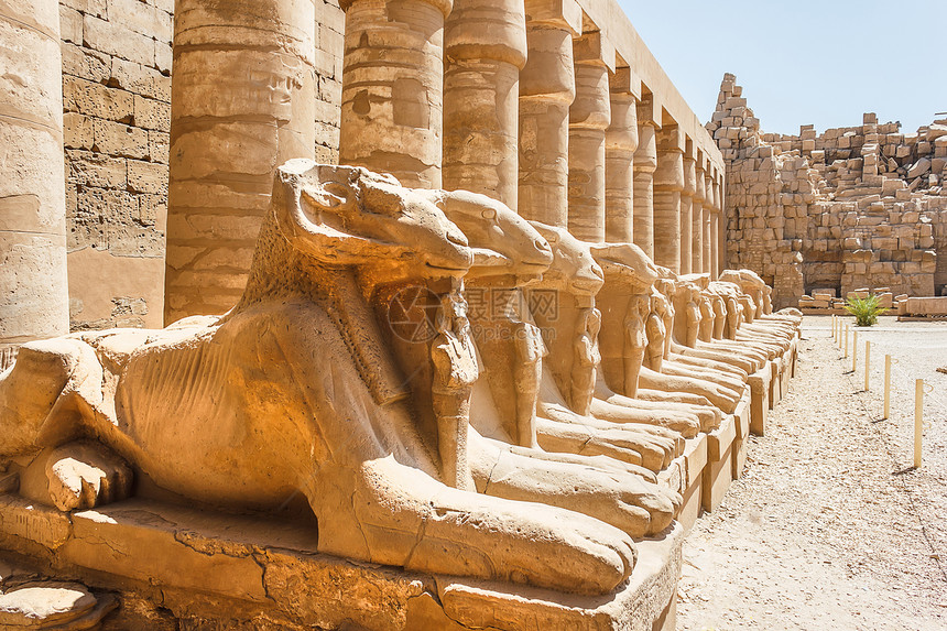 埃及卡纳克寺庙古老废墟纪念馆宗教纪念碑大厅文化法老古物艺术旅行雕塑图片