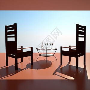 日落餐厅蓝色家具酒店款待梦幻闲暇假期桌子设施餐厅背景图片