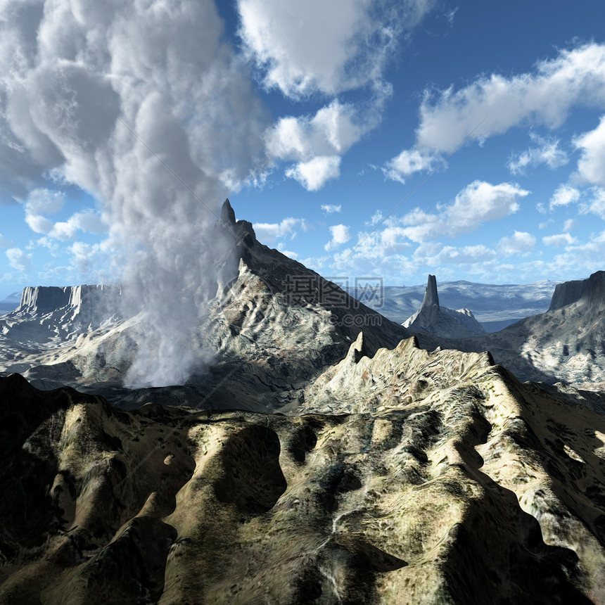火山爆发喷发蒸汽陨石力量全景冒险地球景点岩石休眠图片