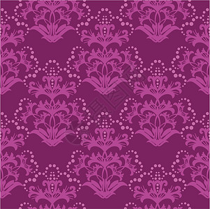 至尊宝紫霞无缝 fuchsia 紫花色壁纸型插画