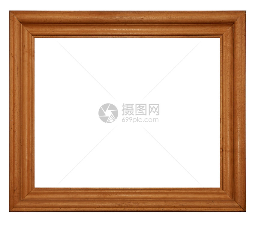 木质框架在白色背景上被孤立图片