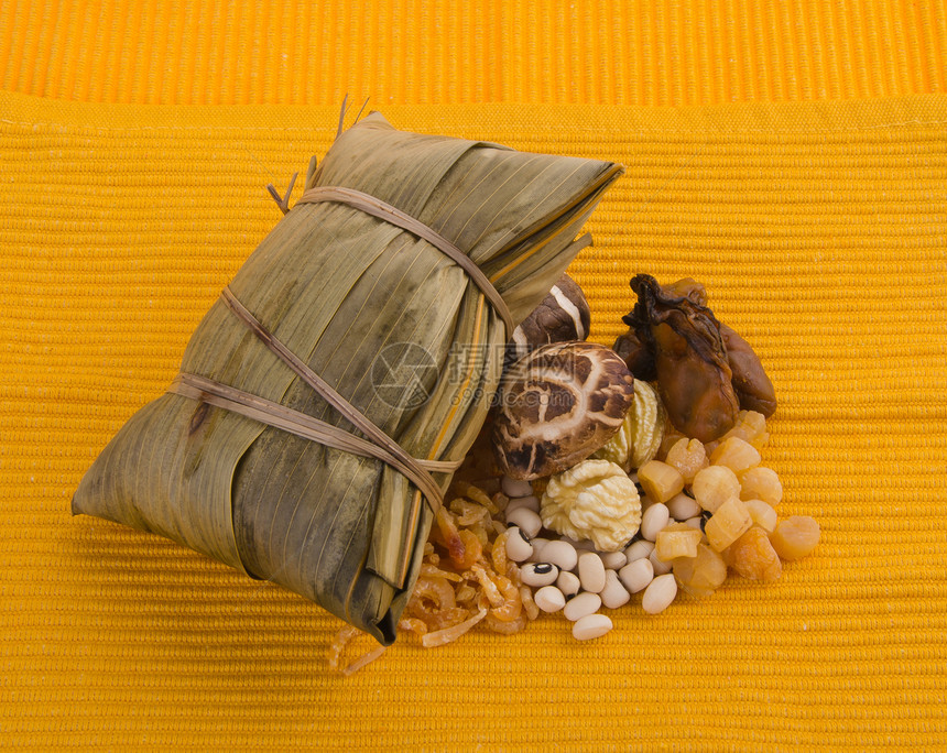 中国大米背负着背景节日食物早餐餐厅水平猪肉叶子饺子粽子小吃图片