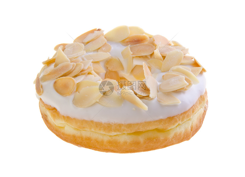 本底杏仁甜甜圈糕点圆圈圆形白色食物小雨甜点面包小吃油炸图片