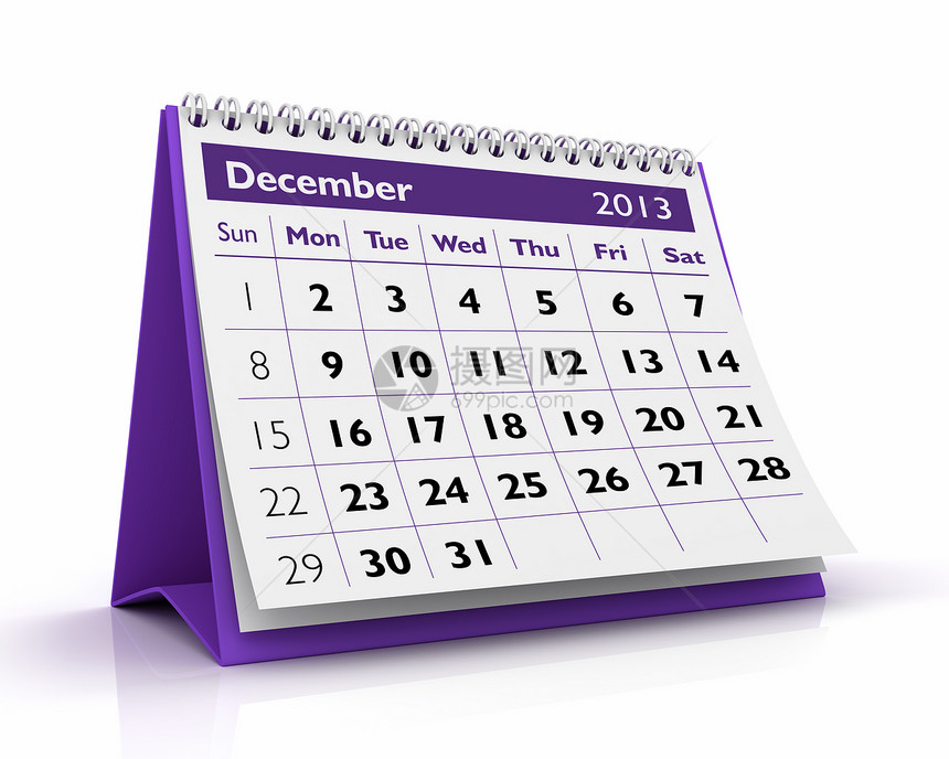 2013年12月日历时间紫色商业公司数字白色组织日记日程图片