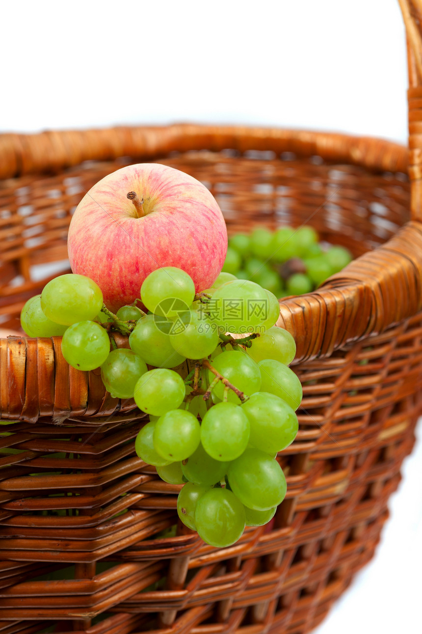 苹果和葡萄坡度营养柳条维生素水果甜点静物食物团体饮食图片