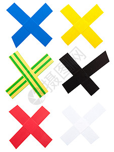 乘号彩色磁带 X 标记背景