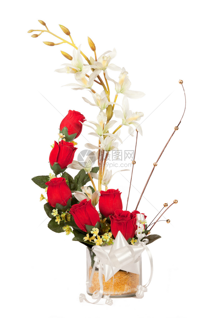 红玫瑰花团花瓣绿色念日植物紫色红色脆弱性雏菊问候语礼物图片