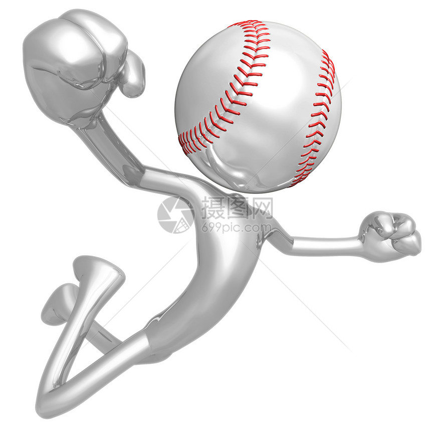 为欢乐而跳棒球运动员运动喜悦蓝色金属吉祥物玩家联盟娱乐计算机图片