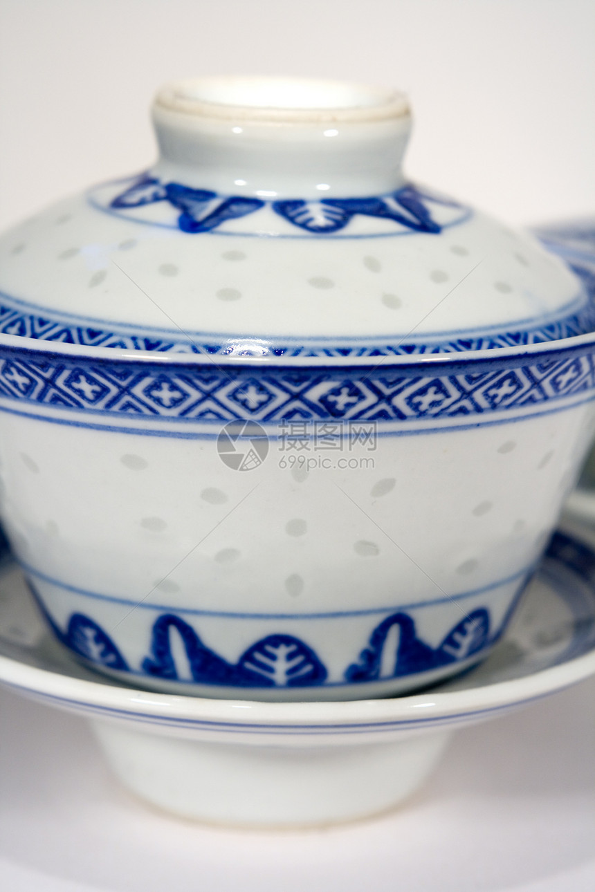中国茶杯陶瓷白色蓝色制品陶器图片