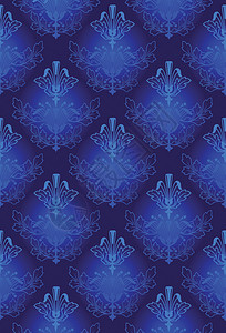 蓝达马斯克风格模式短跑礼物丝绸接缝包装来源艺术青色古董织物叶子高清图片素材