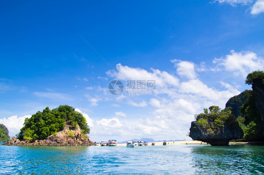 色斯兰蓝色阳光旅行海景异国海岸线支撑悬崖海滩风景图片