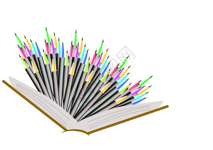 彩色铅笔餐具学校钢笔总理府图书笔记本艺术背景图片