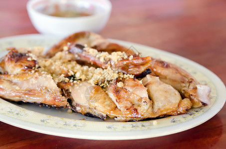 鸡餐食物盘子油炸棕色美食烧烤背景图片