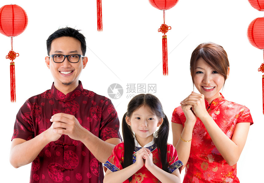 中文家庭问候父母灯笼女性孩子裙子多样性享受手势姿势戏服图片
