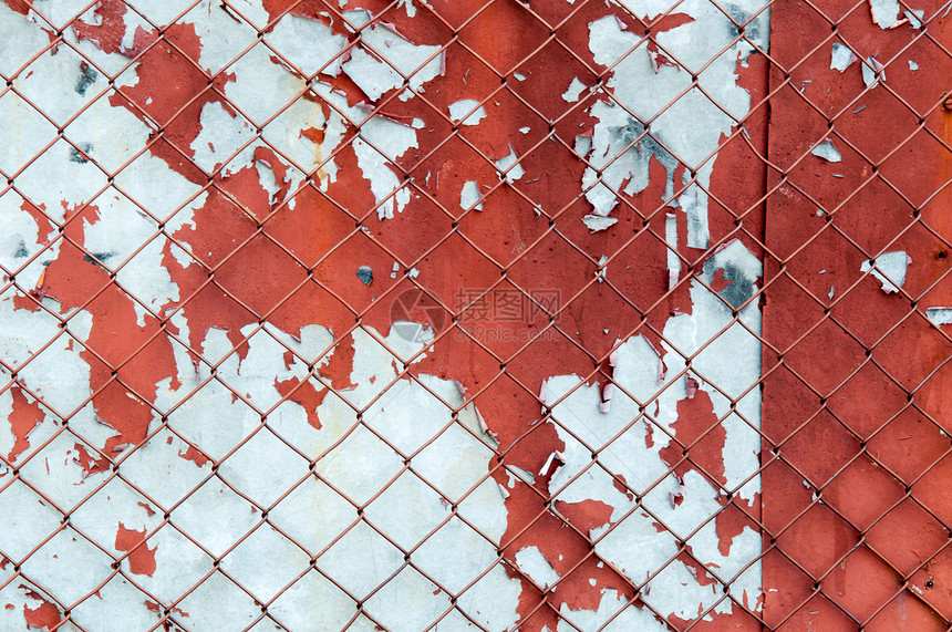 有栅栏的铁铁门材料盘子金属红色宏观建筑学图片