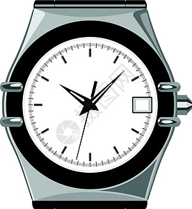 监视观察指针钟表小时合金插图乐器圆圈手表测量白色背景图片