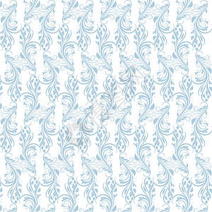 无缝花纹绘画白色插图装饰蓝色创造力墙纸叶子条纹背景图片
