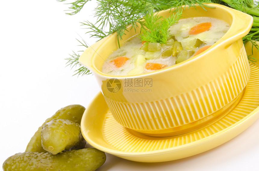 黄瓜汤烹饪盘子饮食洋葱芹菜叶子营养面包草本植物灯泡图片